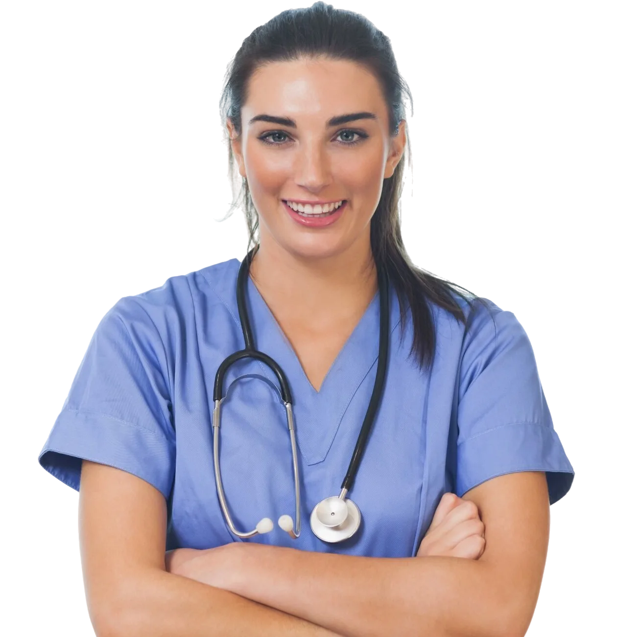 Smiling nurse with arms crossed